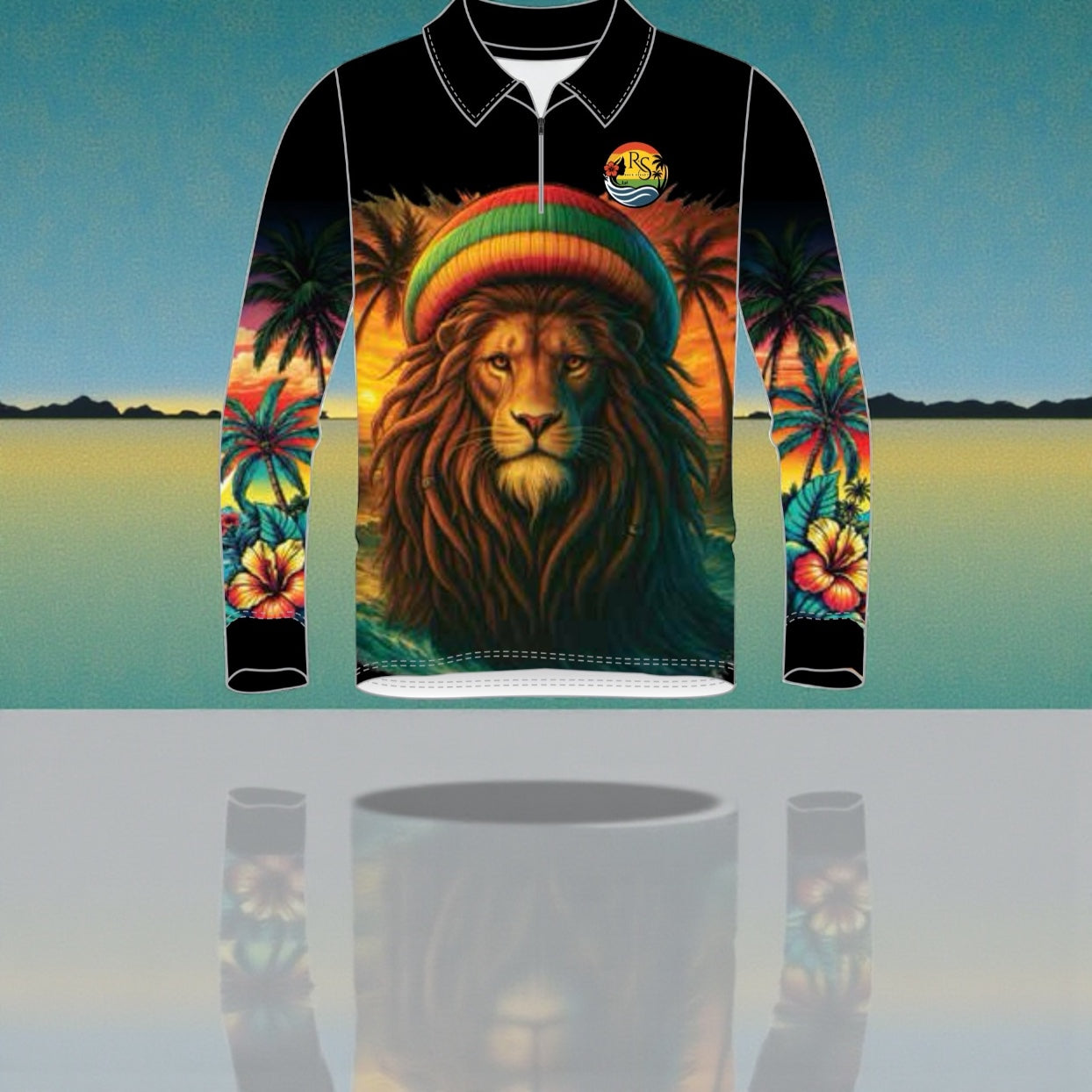 Rasta Lion Tropical Fishing Shirt