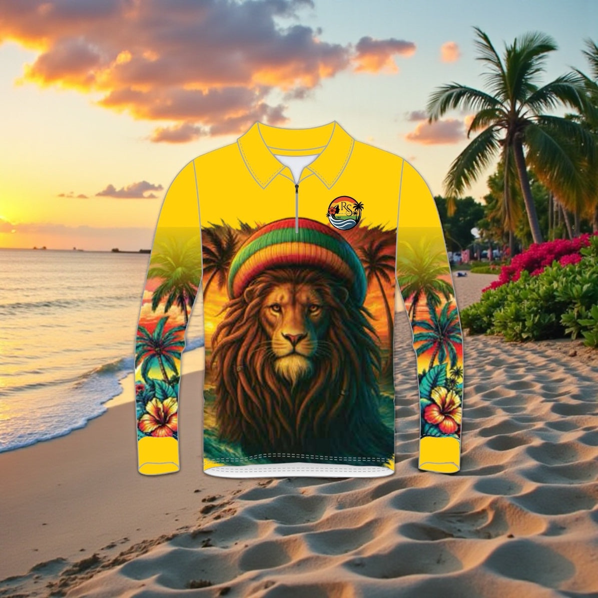 Rasta Lion Tropical Fishing Shirt