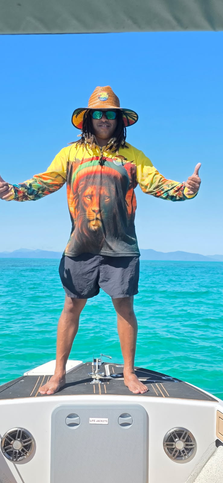 Rasta Lion Tropical Fishing Shirt