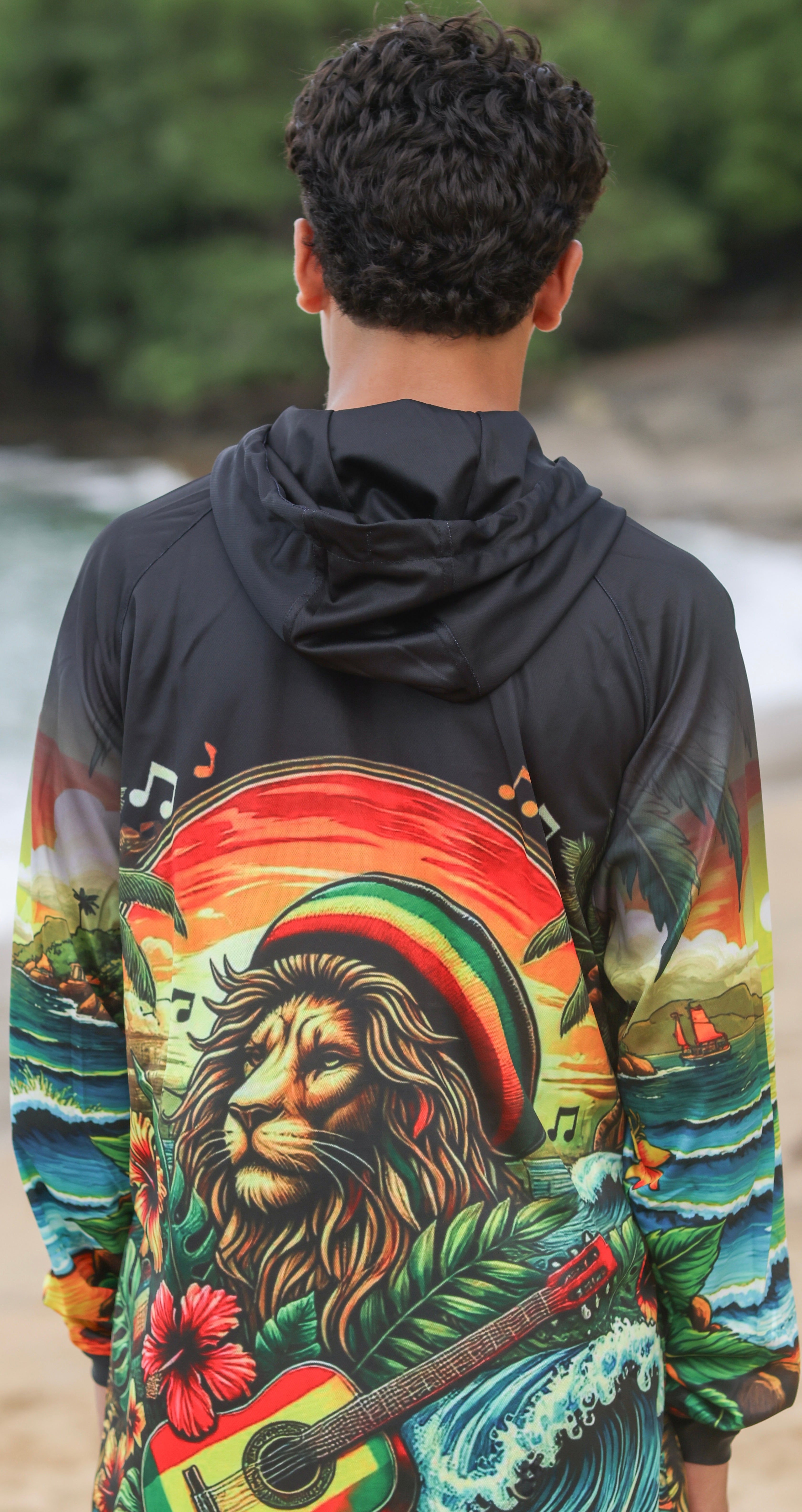 Lion hoodie fishing shirt